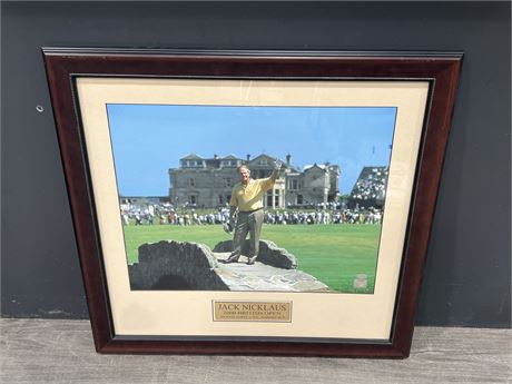 FRAMED JACK NICKLAUS 2000 BRITISH OPEN PICTURE - 26”x27”