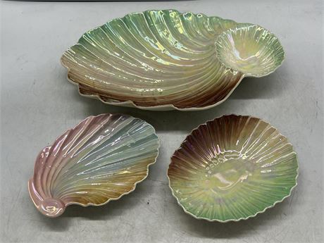 3 ROYAL WINTON SHELL PLATES (Largest is 14.5” wide)