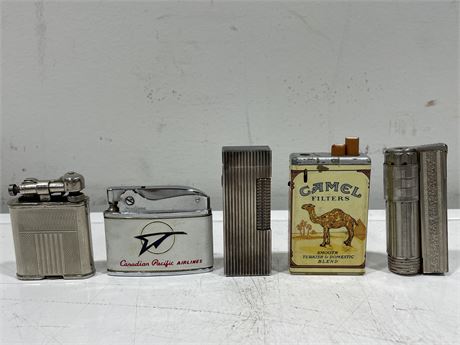4 VINTAGE LIGHTERS & CANADIAN PACIFIC AIRLINES LIGHTER