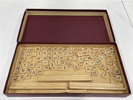 VINTAGE 1953 EDITION SCRABBLE (W/2 EXTRA BLANK TILES)