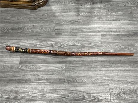 LARGE HEAVY CARVED WALKING STICK 52”
