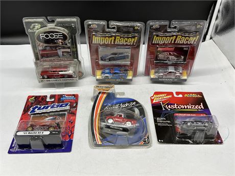 6 MISC DIECAST CARS IN BOX