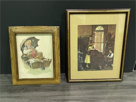 2 NORMAN ROCKWELL PICTURES (22”X18”/18”X15”)