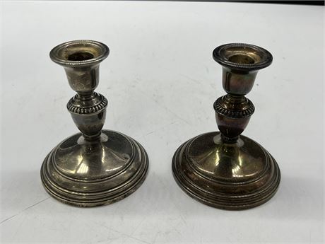2 BIRKS STERLING CANDLE HOLDERS (5.5” tall)