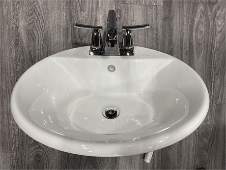 NEW AMERICAN STANDARD CERAMIC SINK WITH DETACHABLE CHROME FAUCET