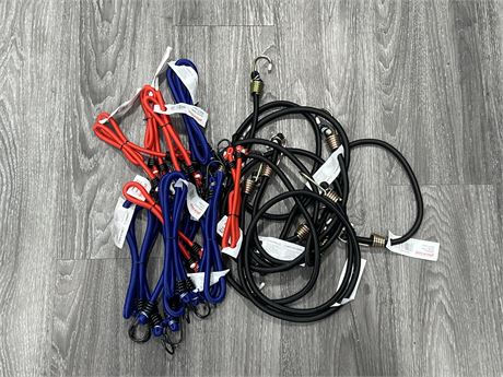 LOT OF NEW BUNGEE CORDS - ASSORTED SIZES