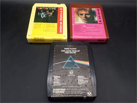 COLLECTION OF 8 TRACK TAPES - PINK FLOYD / JIMI HENDRIX / DAVID BOWIE