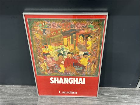 VINTAGE CANADIAN AIRLINES SHANGHAI POSTER - 20”x28”