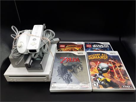 WII CONSOLE - WITH ZELDA & GAMES