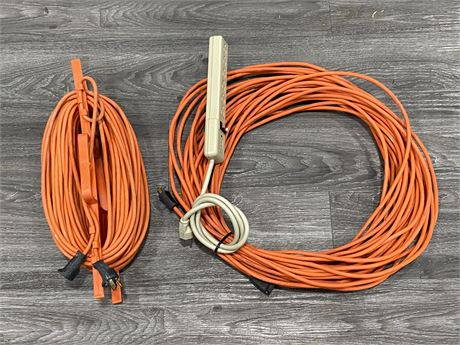 2 x 100” OUTDOOR EXTENSION CORDS + POWER BARS