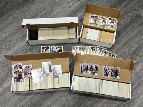 4 BOXES OF MLB / NHL / NBA CARDS