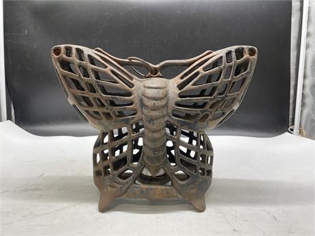 CAST IRON BUTTERFLY CANDLE HOLDER (8”x11”)