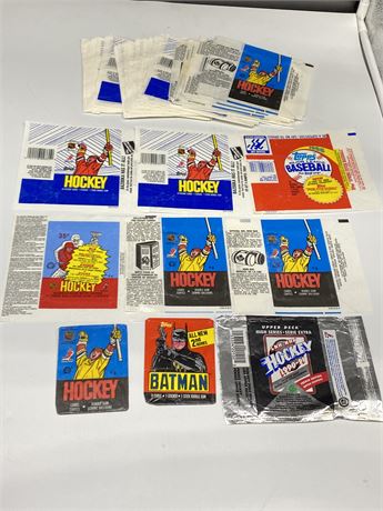 OVER 50 MISC WAX PACK PAPERS FROM 1980s