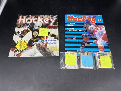 2 NHL STICKER ALBUMS & MINI CARDS