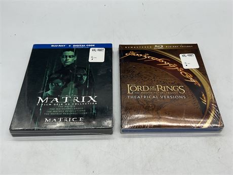 SEALED LORD OF THE RINGS & MATRIX BLU RAY MOVIE SETS