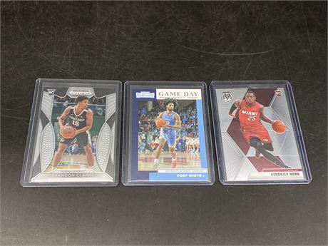 3 NBA ROOKIE CARDS (Nunn, Clarke, White)