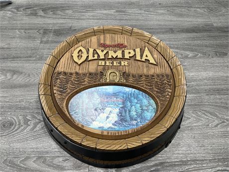 OLYMPIA BEER SIGN - 19” DIAM