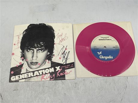 GENERATION X SIGNED (3/4 SIGNATURES, NO BILLY IDOL) 7” PINK VINYL -EXCELLENT (E)