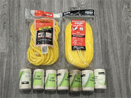 LOT OF NEW ROPE & TWINE - SPECS IN PHOTOS