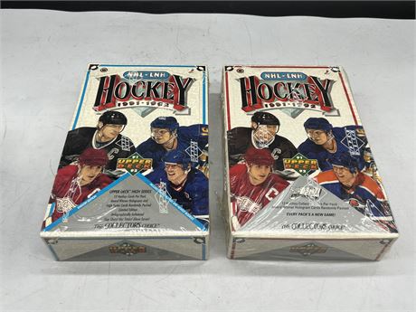 2 SEALED 1991/92 UD HIGH SERIES NHL BOXES