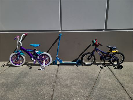 2 KIDS BIKES & SCOOTER (as-is)