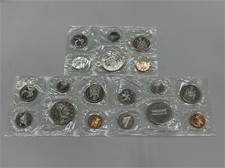 (3) 1971-1973 UNCIRCULATED COIN SETS