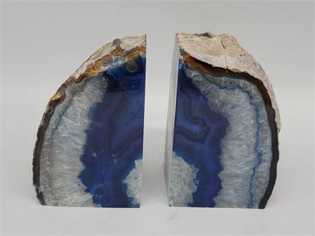 AGATE BOOK ENDS (6"tall)