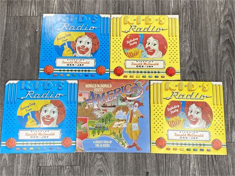 LOT OF 5 MCDONALD’S RECORDS - CONDITIONS VARIES