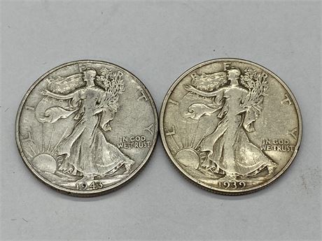 1939 & 1943 LIBERTY COINS