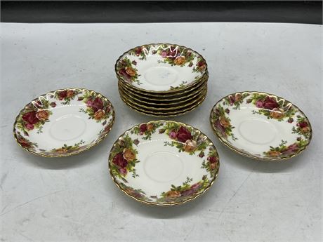 10 ROYAL ALBERT OLD COUNTRY ROSE SAUCER PLATES