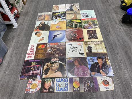 LOT OF 28 MISC RECORDS AND 45S - CONDITION VARIES
