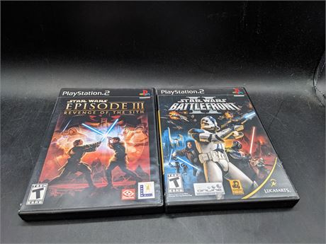 2 STAR WARS PS2 GAMES - VERY GOOD CONDITION