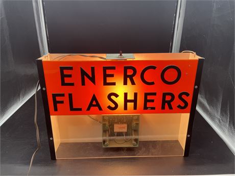VINTAGE ENERCO LIGHT UP SIGN (WORKING / 16.5” x 12”)