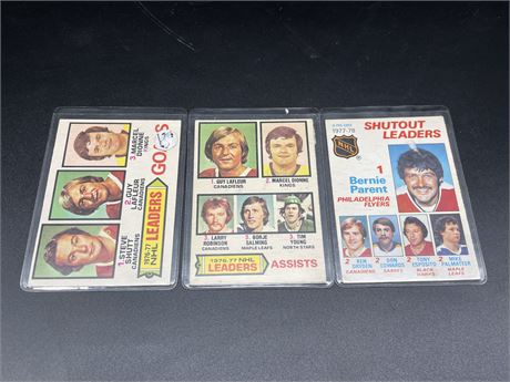 (3) 70’s LEADERS CARDS