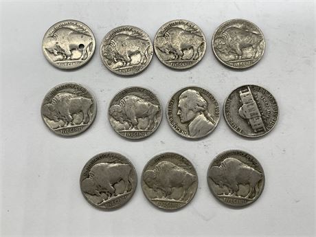 11 SILVER USA 5 CENT COINS DATING BACK TO 1930s