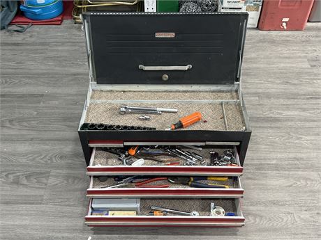 CRAFTMANS TOOL BOX W/CONTENTS (26” wide)