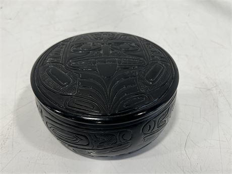 HAND CARVED FIRST NATIONS BOWL - 6” DIAMETER