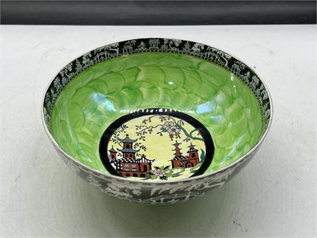 EARLY CHINESE BOWL MADE IN ENGLAND (8.5” wide)