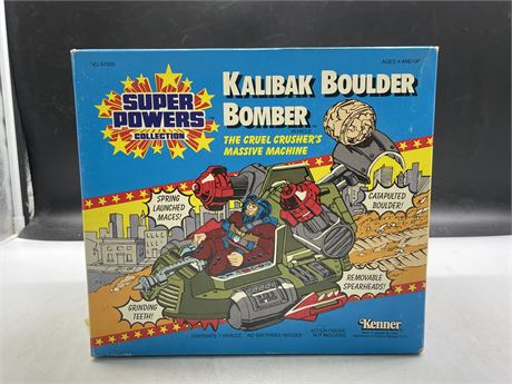 1985 KENNER SUPER POWERS KALIBUK BOULDER BOMBER + FIGURE