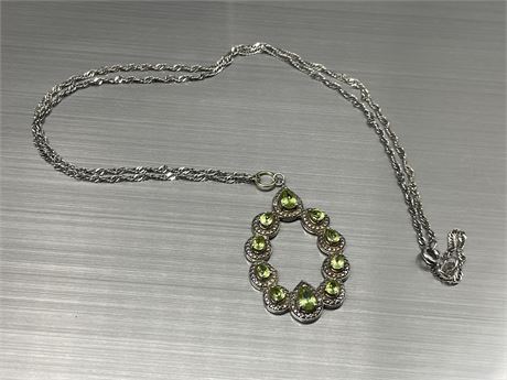925 STERLING W/PERIDOT STONES NECKLACE