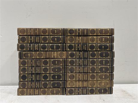 18 VINTAGE LEATHER BOUND “THE WORKS OF VOLTAIRE” BOOKS