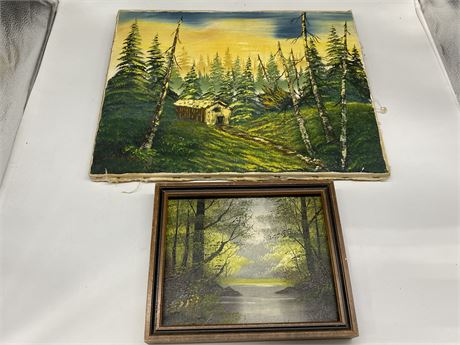 2 ORIGINAL SIGNED PAINTINGS (Largest is 20”x16”)