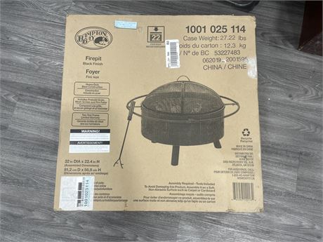 BRAND NEW HAMPTON BAY WOOD BURNING FIRE PIT WITH ANIMAL CUT-OUTS