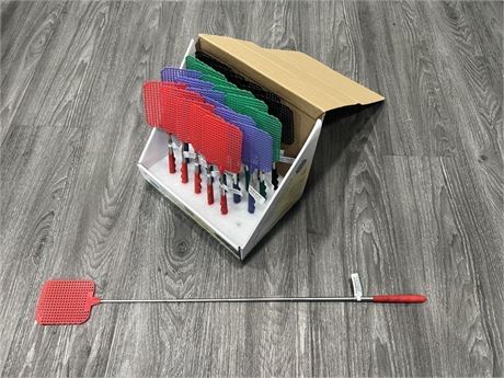 24 NEW TELESCOPIC FLY SWATTERS - 10”-29” LONG