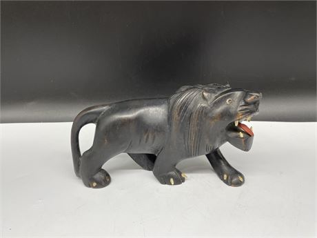 VINTAGE WOODEN LION (3” tall)