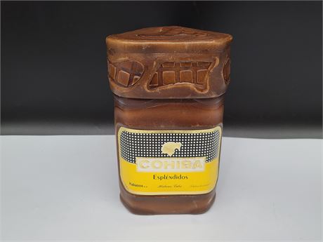 WOOD LINED LEATHER CIGAR CASE (8"Tall)