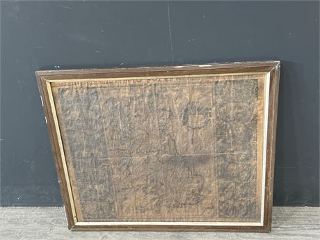 EXTREMELY OLD FRAMED MAP - BACK WHEN GEOGRAPHY WAS DIFFERENT - 20”x16”