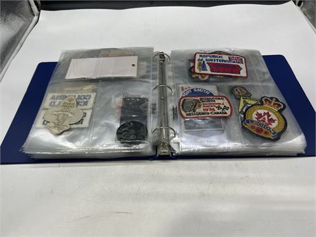 BINDER W/125 VARIOUS PATCHES/BADGES - MOST VINTAGE
