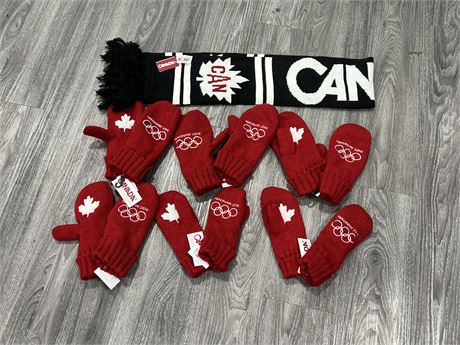 (NEW) 2010 OLYMPIC MITTENS & SCARF