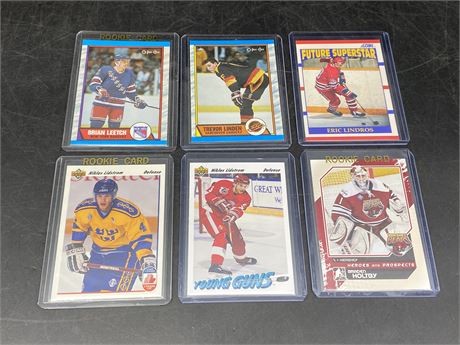 6 NHL ROOKIE CARDS (Allstars)